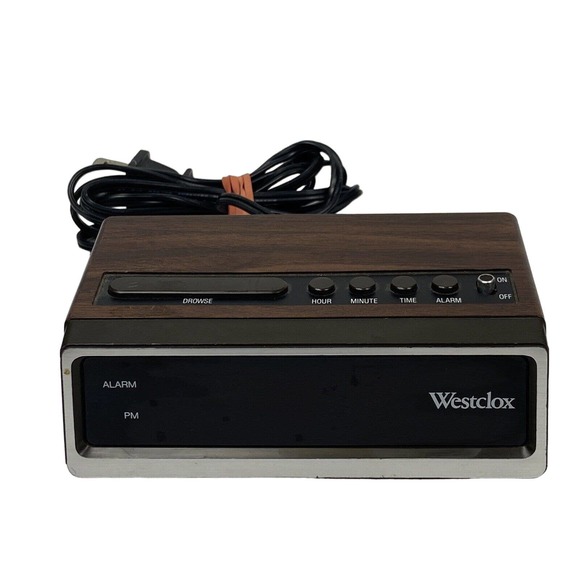 Westclox Wall Decor Westclox Digital Alarm Clock Wood Grain Retro